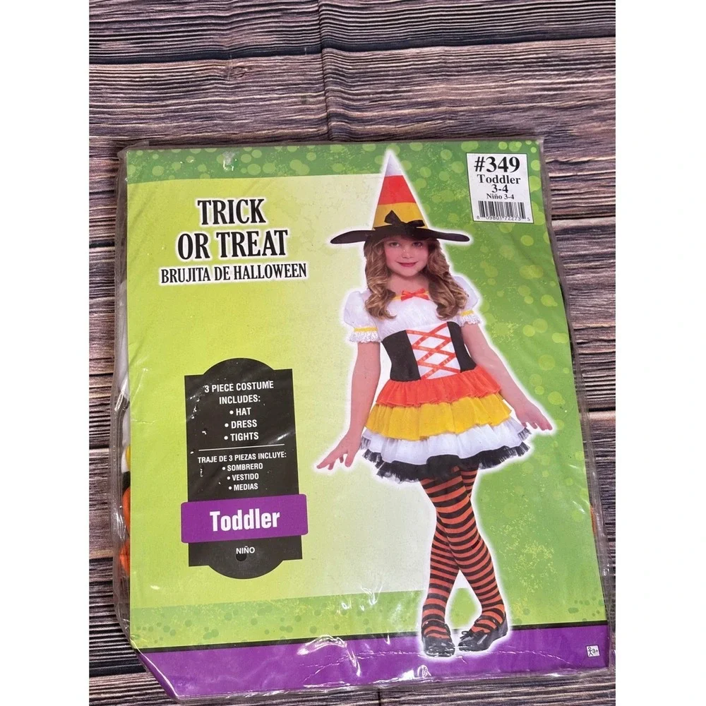 Trick Or Treat Halloween Witch Costume - Toddler Size 3-4 - New
